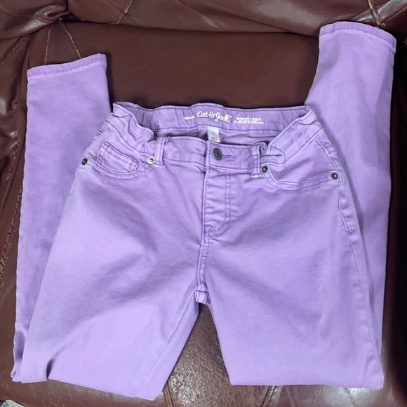 Cat & Jack Girls' Jegging (Jeans) 12 Lavender - Picture 4 of 6
